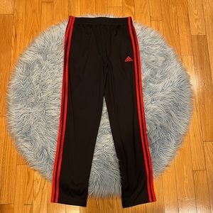 Black w/ Red Stripes Adidas Long Pants